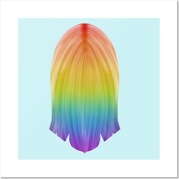 Long Rainbow Hair Wall Art by TANSHAMAYA